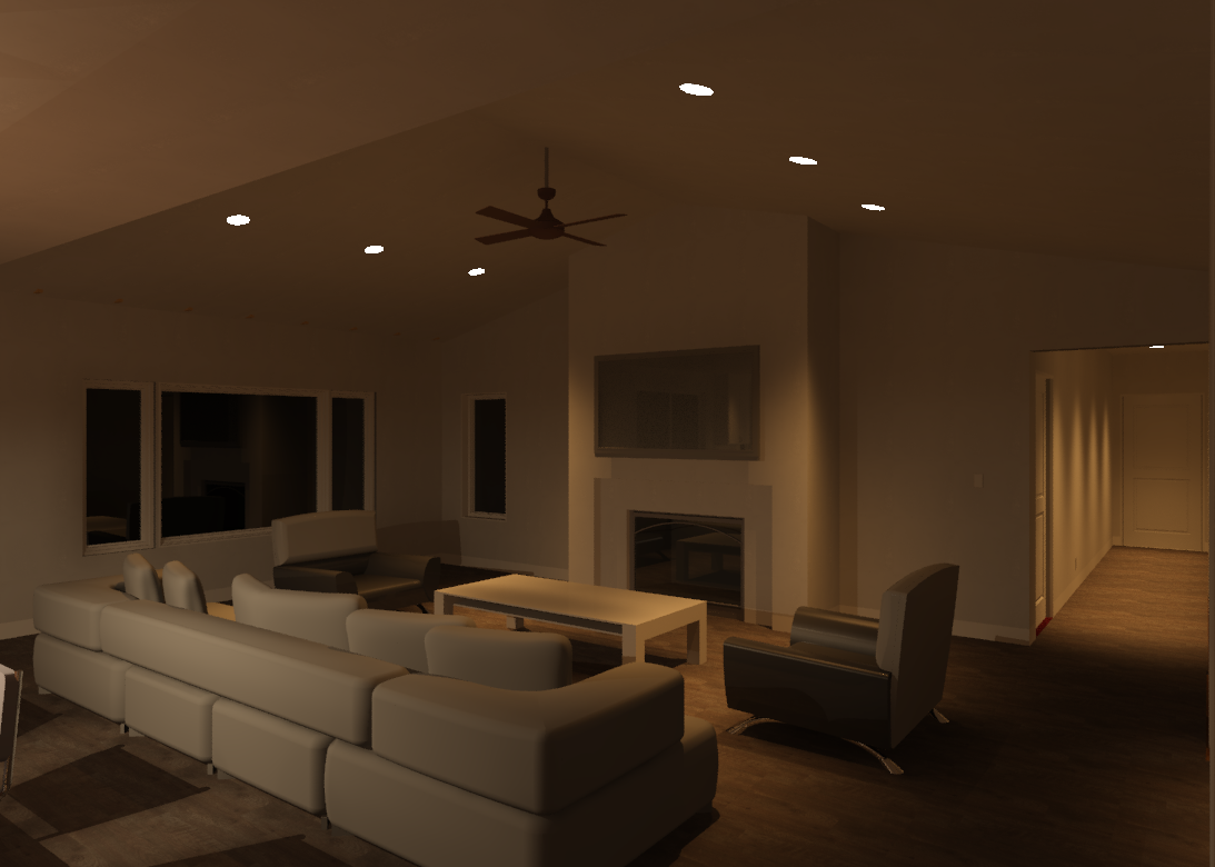 Kitchen to Living Room Render